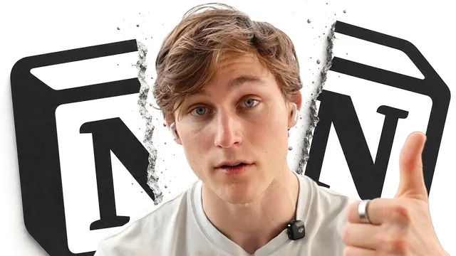 Jon Law pointing at a cracking Notion logo