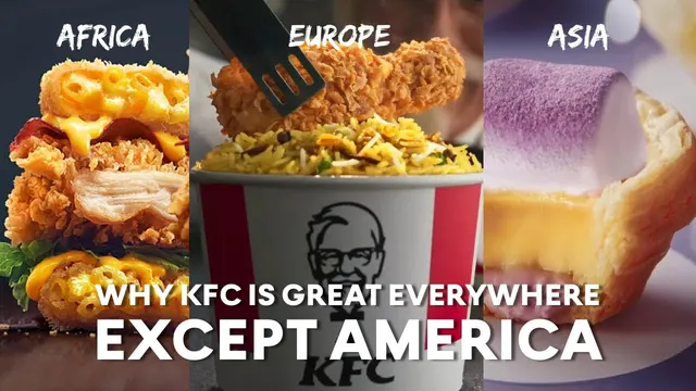 KFC fried chicken meals from Africa, Europe and Asia side by side