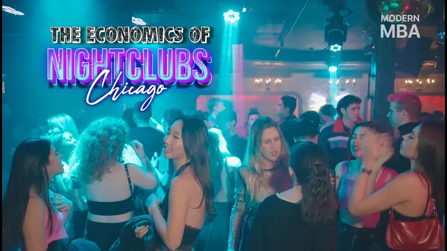 Crowd dancing under neon lights in a Chicago nightclub